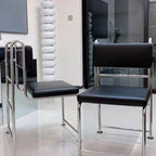 Modern Upholstered Side Chair with Open Back and Metal Legs Main Product Image