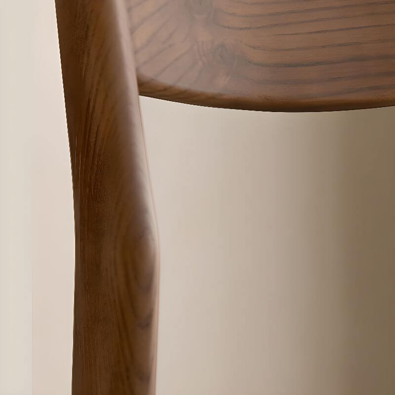 Modern Upholstered Side Chair with Open Back and Wood Legs