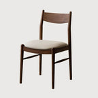 Modern Upholstered Side Chair with Open Back and Wood Legs