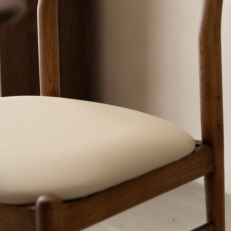 Modern Upholstered Side Chair with Open Back and Wood Legs