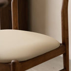 Modern Upholstered Side Chair with Open Back and Wood Legs