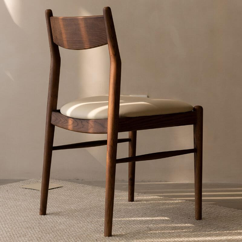Modern Upholstered Side Chair with Open Back and Wood Legs Main Product Image