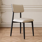 Modern Upholstered Side Chair with Open-Back Design and Wood Legs
