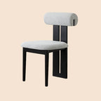 Modern Upholstered Side Chair with Open-Back Design and Wood Legs