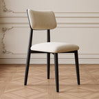 Modern Upholstered Side Chair with Open-Back Design and Wood Legs