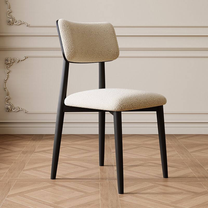 Modern Upholstered Side Chair with Open-Back Design and Wood Legs