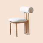 Modern Upholstered Side Chair with Open-Back Design and Wood Legs