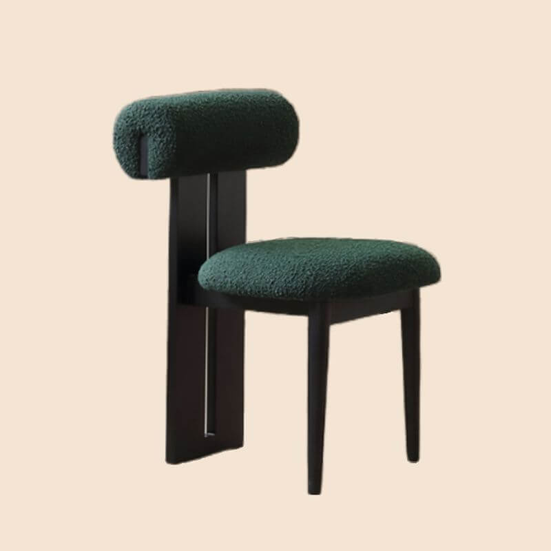 Modern Upholstered Side Chair with Open-Back Design and Wood Legs