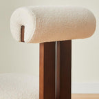 Modern Upholstered Side Chair with Open-Back Design and Wood Legs