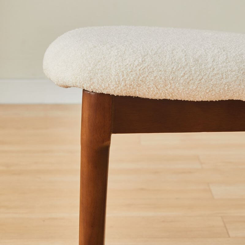 Modern Upholstered Side Chair with Open-Back Design and Wood Legs