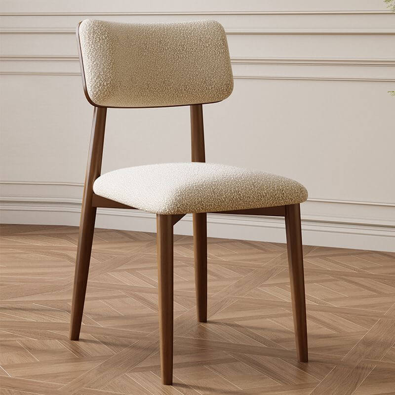 Modern Upholstered Side Chair with Open-Back Design and Wood Legs