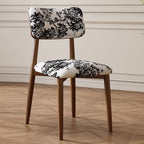 Modern Upholstered Side Chair with Open-Back Design and Wood Legs