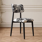Modern Upholstered Side Chair with Open-Back Design and Wood Legs