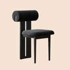 Modern Upholstered Side Chair with Open-Back Design and Wood Legs
