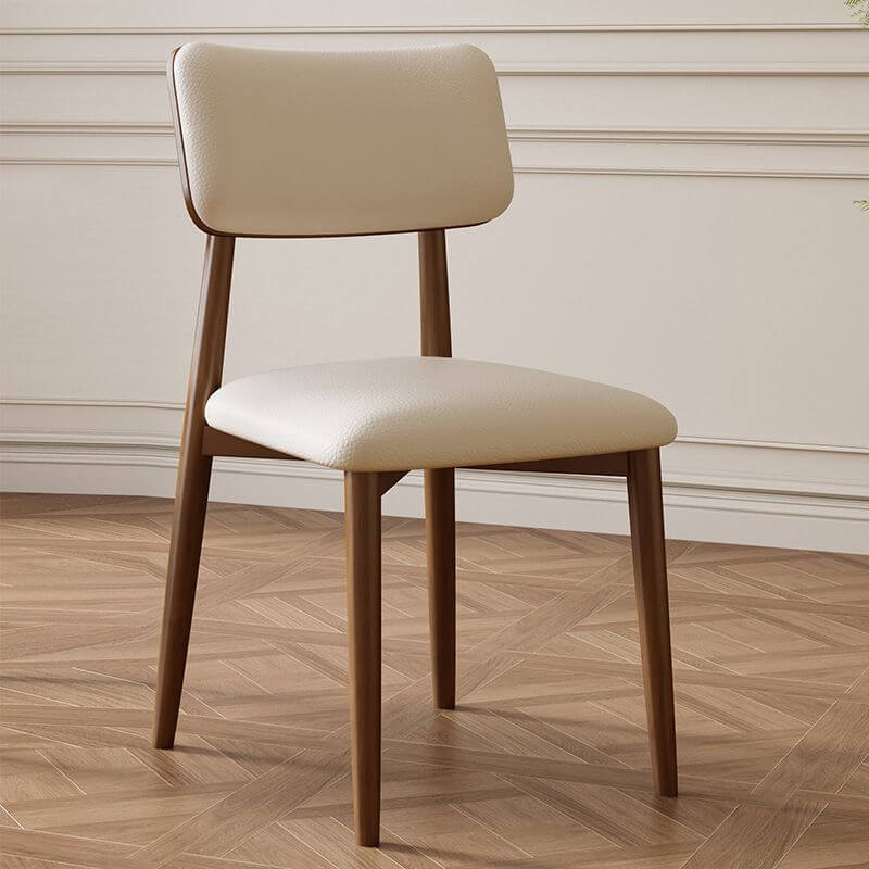 Modern Upholstered Side Chair with Open-Back Design and Wood Legs