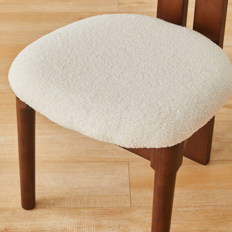 Modern Upholstered Side Chair with Open-Back Design and Wood Legs