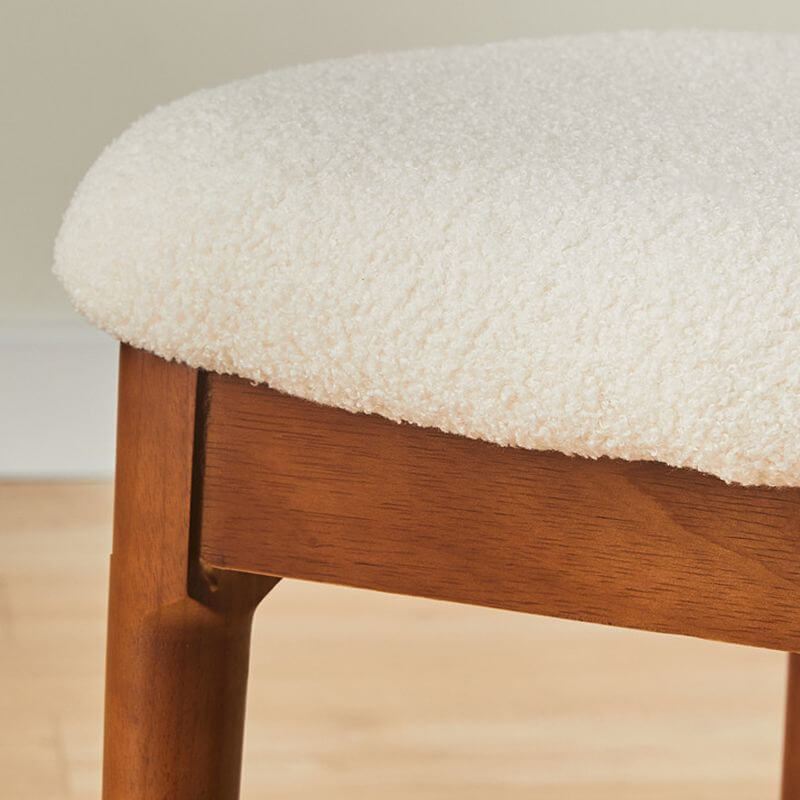 Modern Upholstered Side Chair with Open-Back Design and Wood Legs