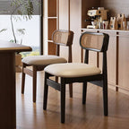 Modern Upholstered Side Chair with Open Wood Back and Tapered Legs