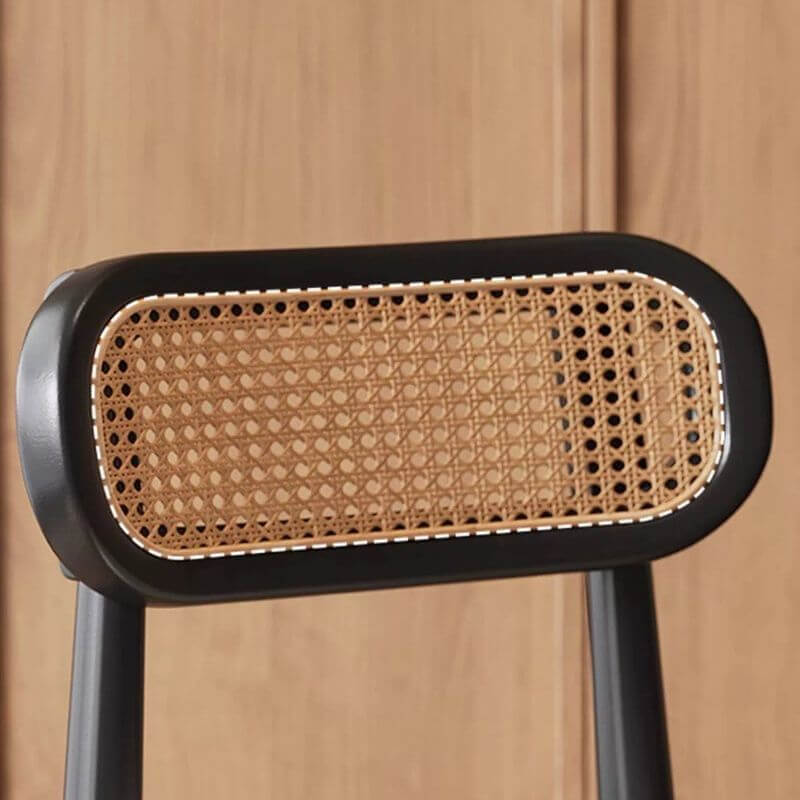 Modern Upholstered Side Chair with Open Wood Back and Tapered Legs