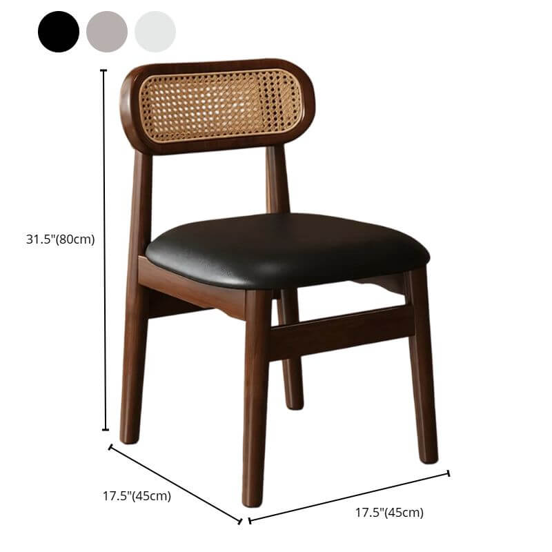 Modern Upholstered Side Chair with Open Wood Back and Tapered Legs Dimensions