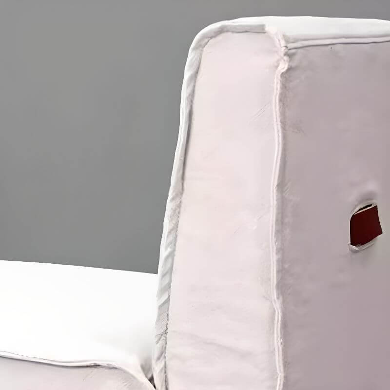 Modern Upholstered Side Chair with Solid Back and Wood Legs