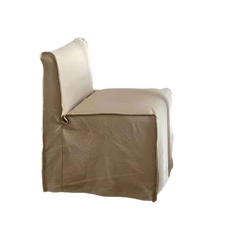 Modern Upholstered Side Chair with Solid Back and Wood Legs