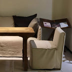 Modern Upholstered Side Chair with Solid Back and Wood Legs