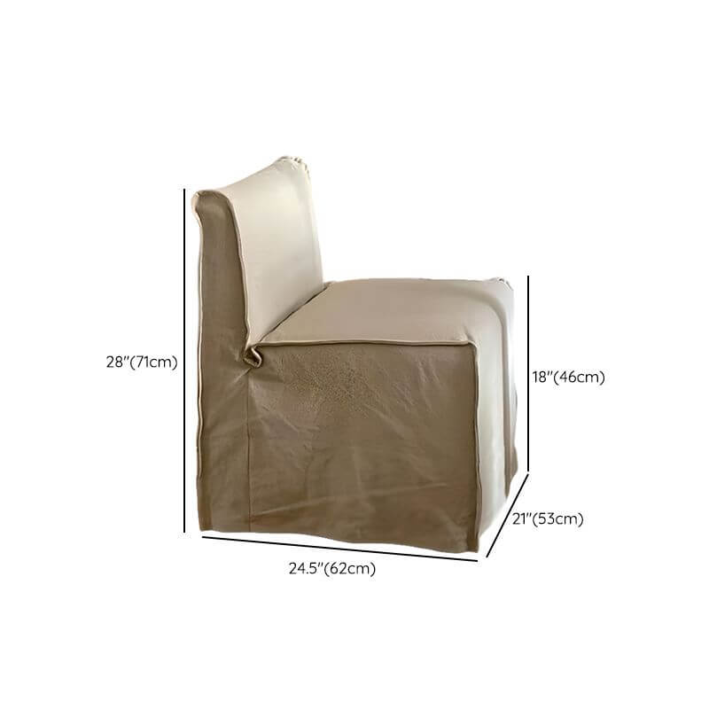 Modern Upholstered Side Chair with Solid Back and Wood Legs Dimensions