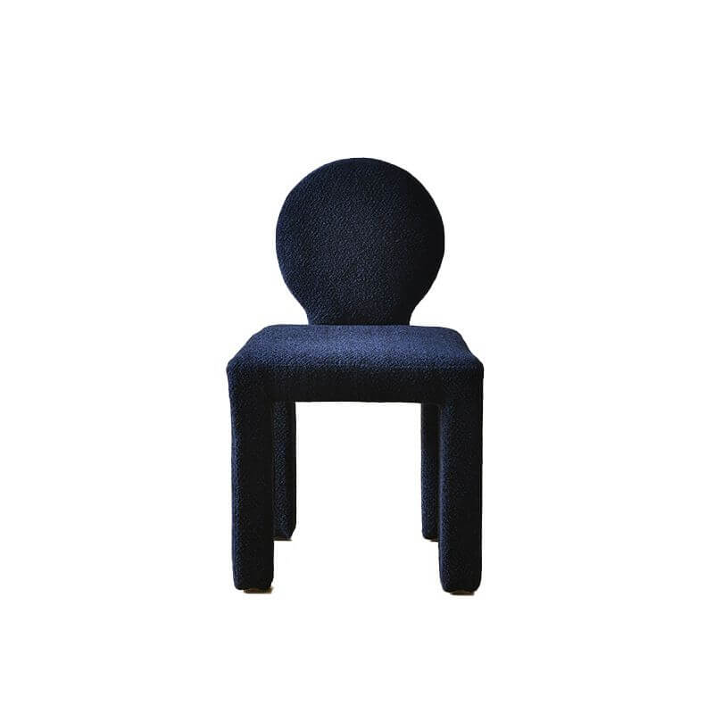 Modern Upholstered Side Chair with Solid Low Back and Tapered Wood Legs ...