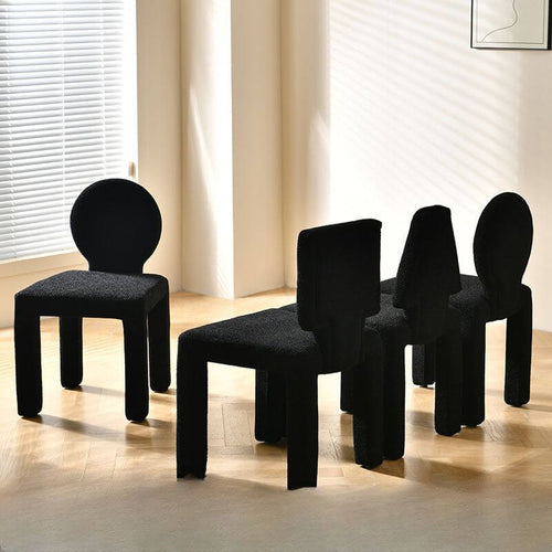 Modern Upholstered Side Chair with Solid Low Back and Tapered Wood Legs Main Product Image