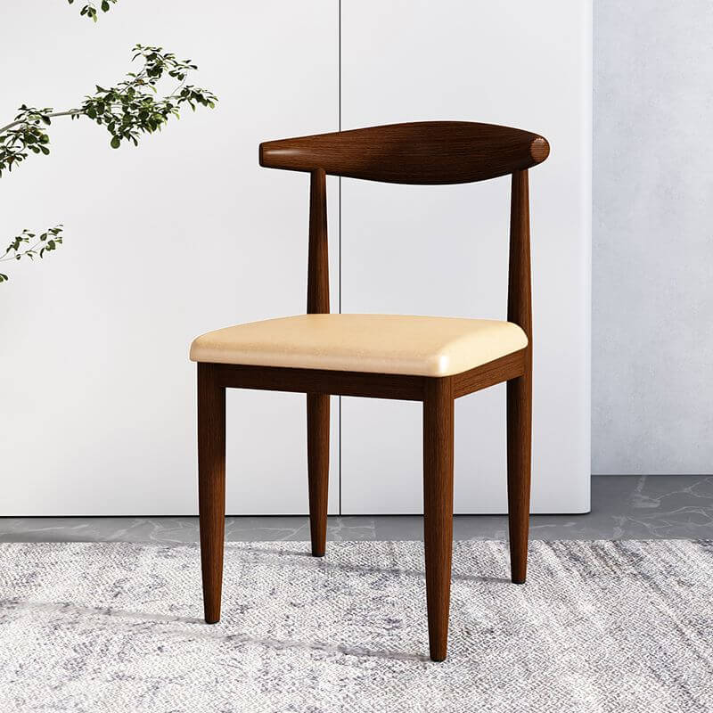 Modern Upholstered Side Chair with Ventilated Back and Metal Legs