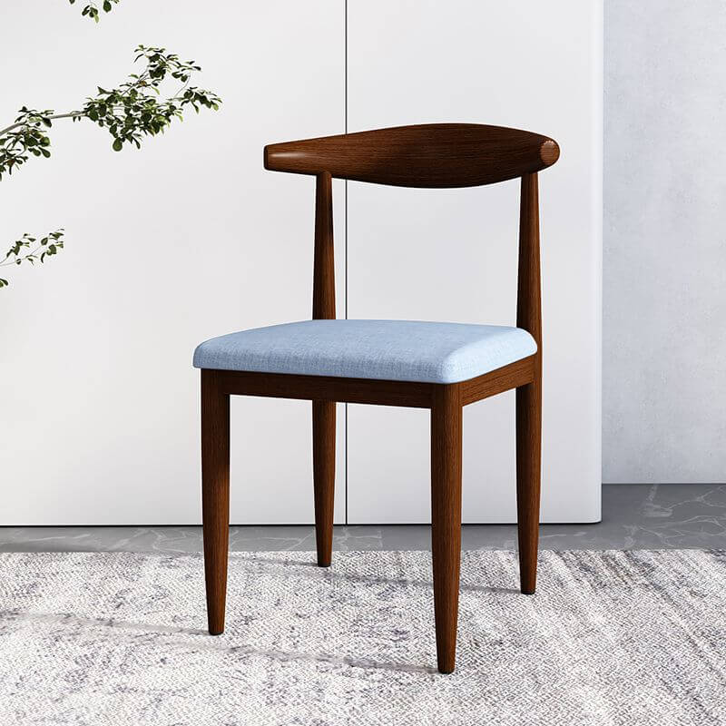Modern Upholstered Side Chair with Ventilated Back and Metal Legs