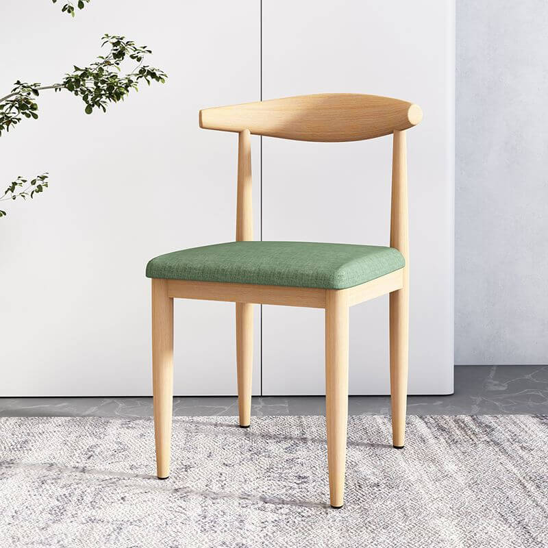 Modern Upholstered Side Chair with Ventilated Back and Metal Legs