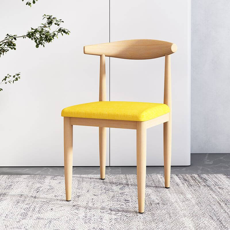 Modern Upholstered Side Chair with Ventilated Back and Metal Legs