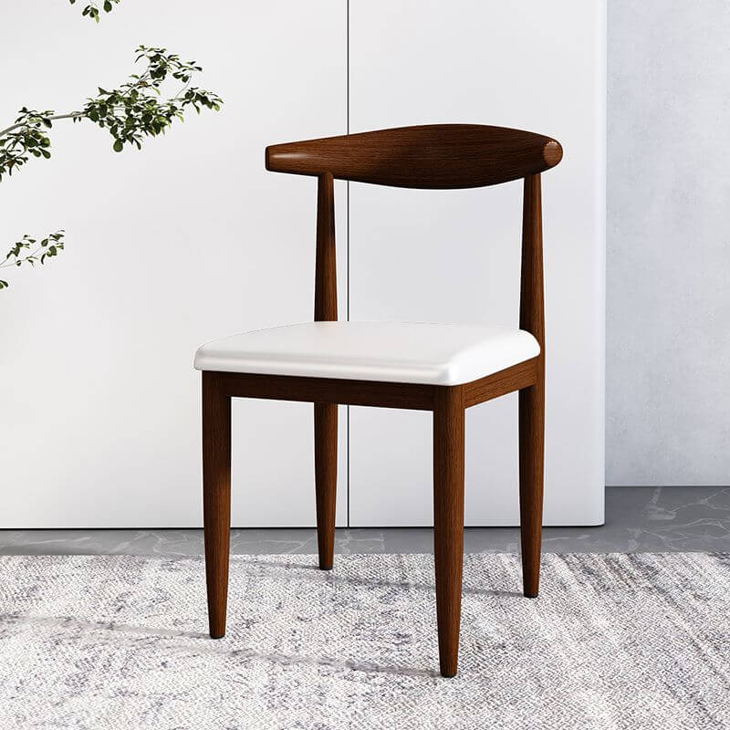 Modern Upholstered Side Chair with Ventilated Back and Metal Legs