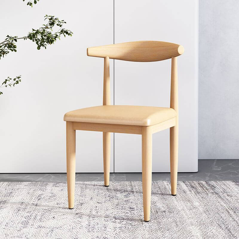 Modern Upholstered Side Chair with Ventilated Back and Metal Legs