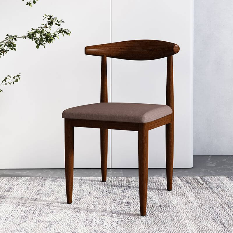Modern Upholstered Side Chair with Ventilated Back and Metal Legs