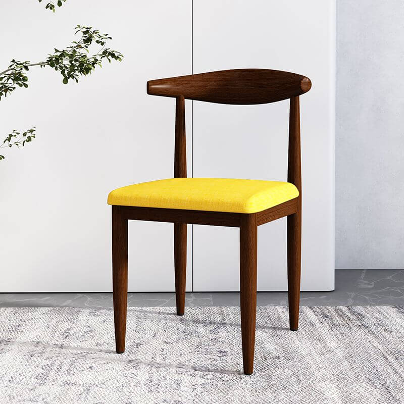 Modern Upholstered Side Chair with Ventilated Back and Metal Legs
