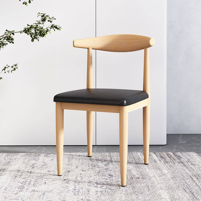 Modern Upholstered Side Chair with Ventilated Back and Metal Legs