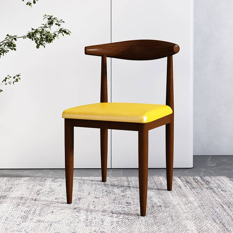Modern Upholstered Side Chair with Ventilated Back and Metal Legs