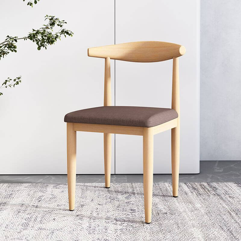 Modern Upholstered Side Chair with Ventilated Back and Metal Legs