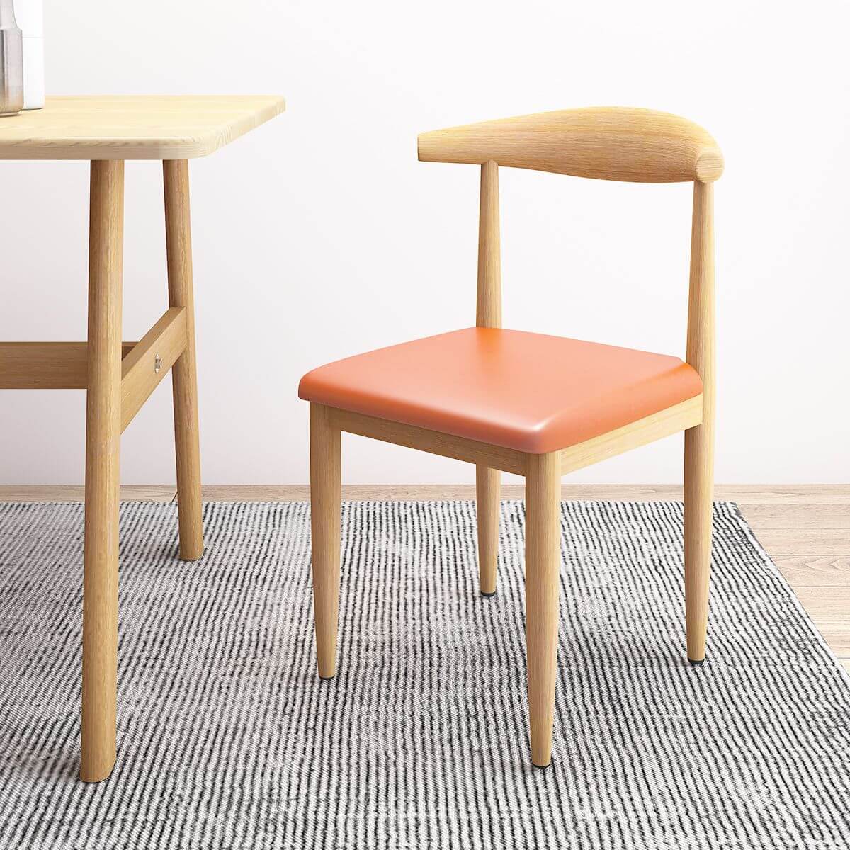Modern Upholstered Side Chair with Ventilated Back and Metal Legs