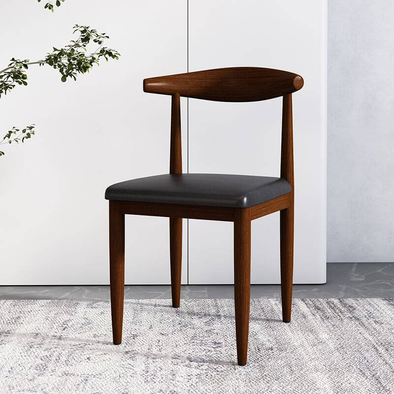 Modern Upholstered Side Chair with Ventilated Back and Metal Legs