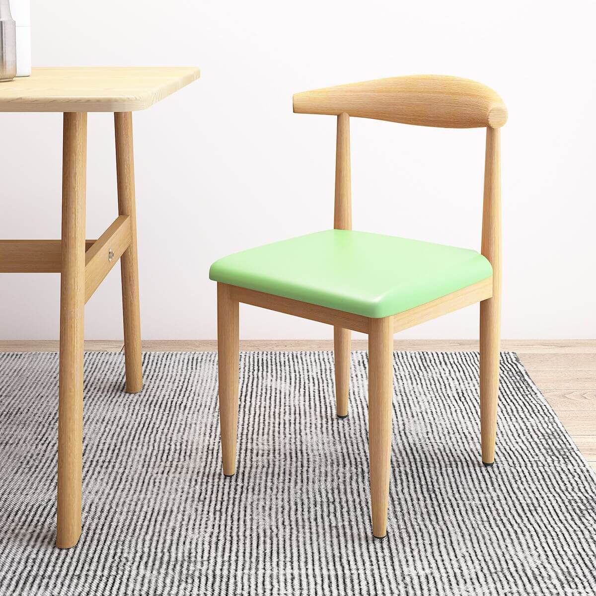 Modern Upholstered Side Chair with Ventilated Back and Metal Legs