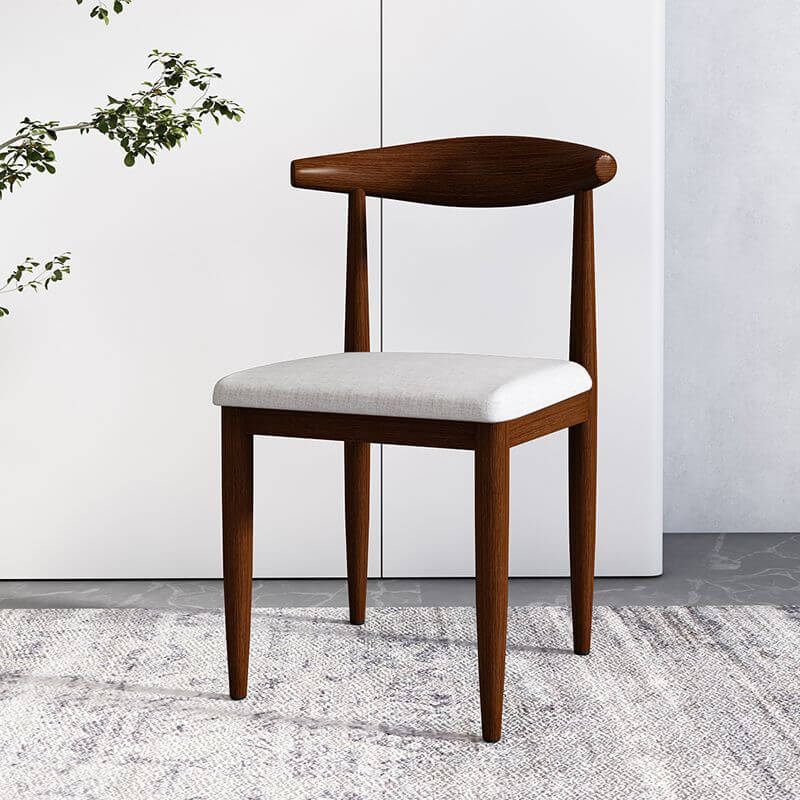 Modern Upholstered Side Chair with Ventilated Back and Metal Legs