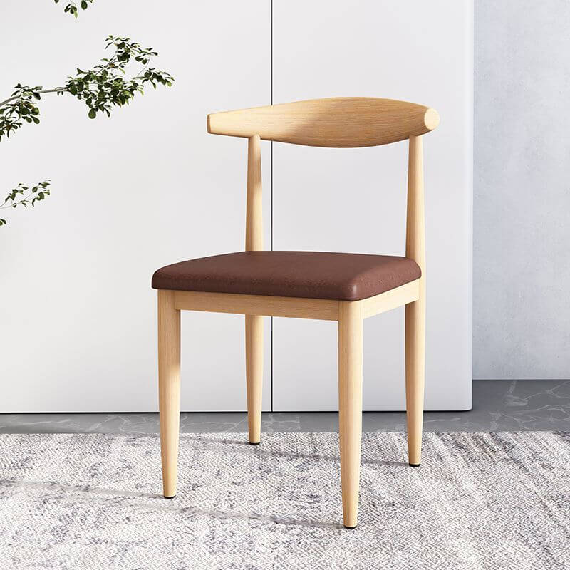 Modern Upholstered Side Chair with Ventilated Back and Metal Legs