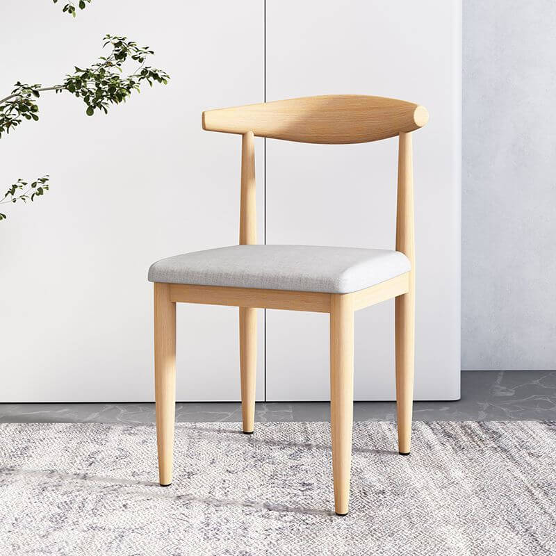 Modern Upholstered Side Chair with Ventilated Back and Metal Legs