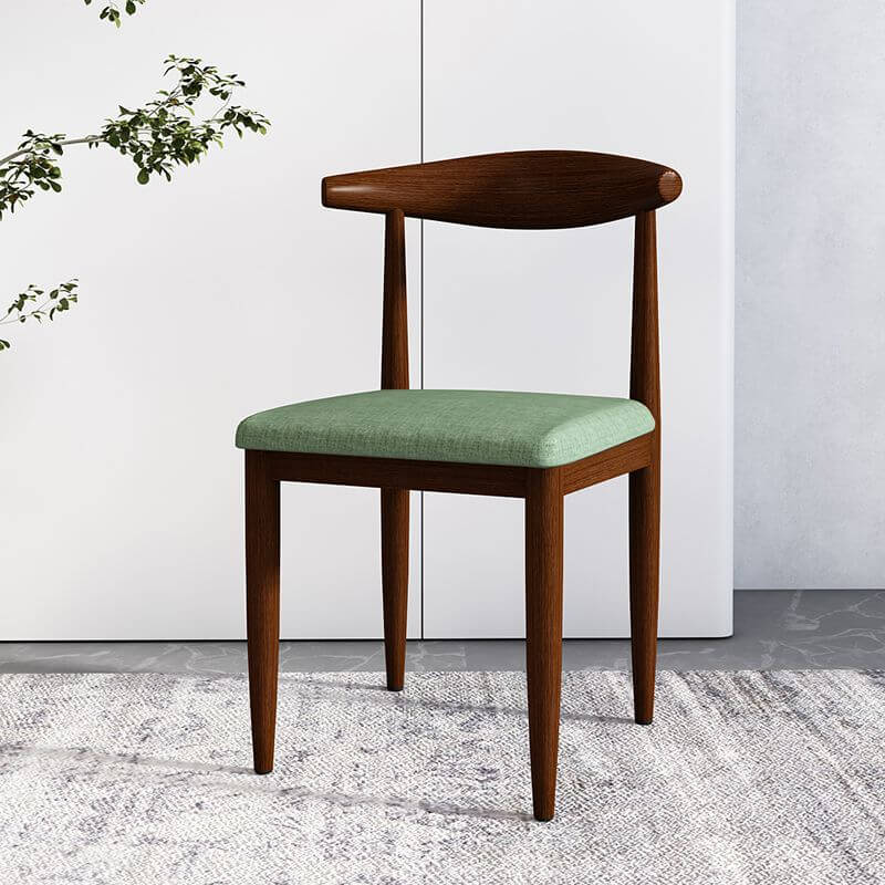 Modern Upholstered Side Chair with Ventilated Back and Metal Legs