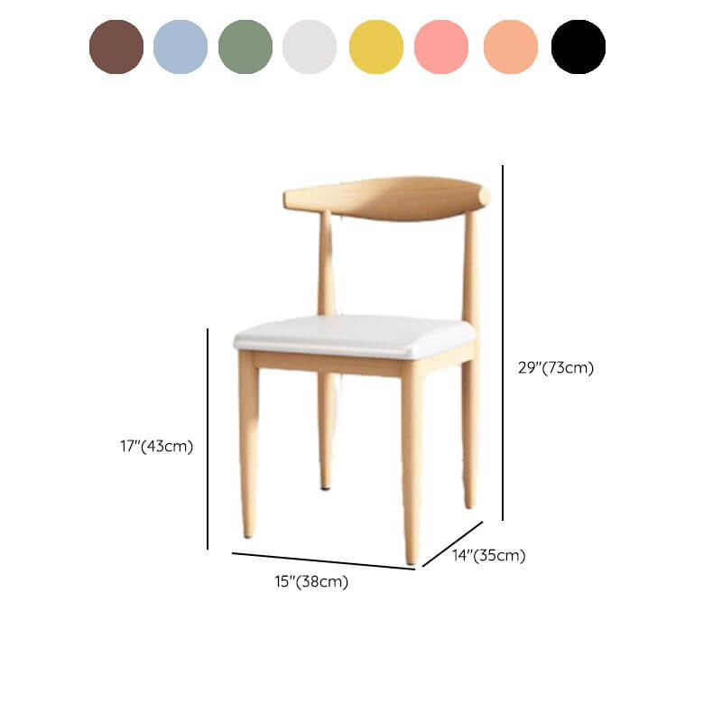 Modern Upholstered Side Chair with Ventilated Back and Metal Legs Dimensions