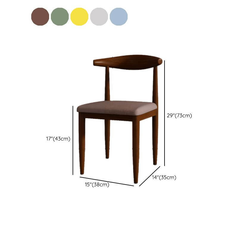 Modern Upholstered Side Chair with Ventilated Back and Metal Legs Dimensions
